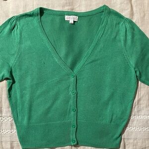 Joseph A Vibrant Green V-Neck Cardigan
